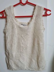 Off White Netted Top