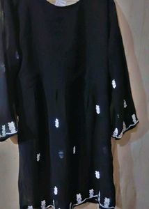 Elegant Black Chikankari Kurti –Half Price Sale!