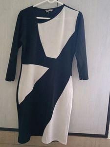 A Line Black And White Formal Dress