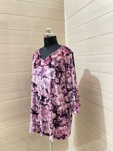 Catherines 0X Velvet Floral 3/4 Sleeves