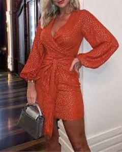 Pintrest Coral One Piece With Balloon Sleeves