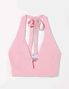 Y2k Pink Ribbed Brallete🪅🎀