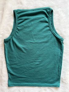 Green Ribbed Tank Top