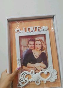 beige white aesthetic photo frame.