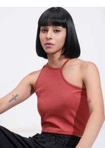 Red One-Shoulder Crop Top