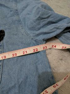 Y2K crossroads denim crop shirt