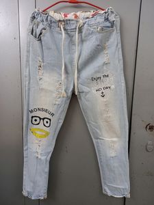 Printed Denim Jeans