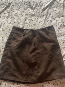 Aesthetic Brown Corduroy Mini Skirt