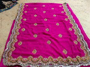 Pink Mirror 🪞 Work Saree With Blouse 🔥