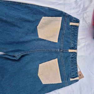 DUAL TONED BOOTCUT DENIM JEANS