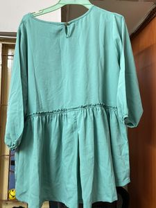 Ethnic Peplum Kurta - Mason Green Color
