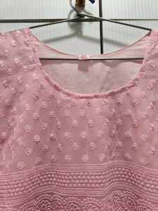 Pink Net Kurti