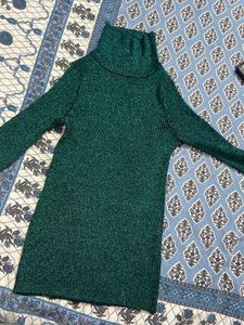 Sparkling Free Size Green Highneck