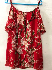 RED OFF SHOULDER TOP