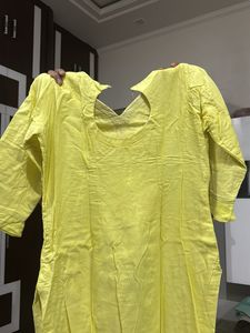 Yellow Embroidered Kurta