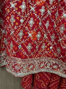 Heavy New Red Bandhani Sharara Suit Set