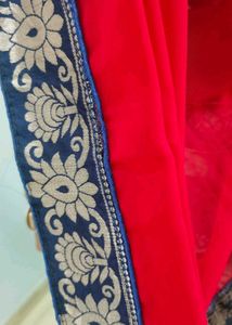 Red &amp; Navy Blue lehenga Choli With Dupatta