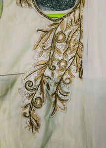 New Off-white Net Gown Anarkali