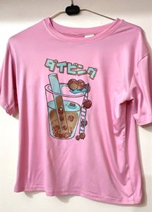 Pink Graphic T-Shirt / Japanese Boba