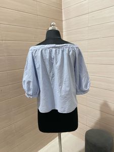 H&amp;M Off-Shoulder Blue Top