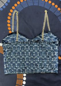 Chanel Printed Cropped Tank Top