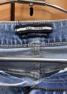 Distressed Denim Mini Skirt