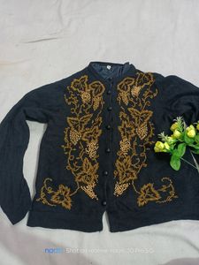 💥Sale💥Only For 24 Hrs.🔥Embroidery Woolen Black