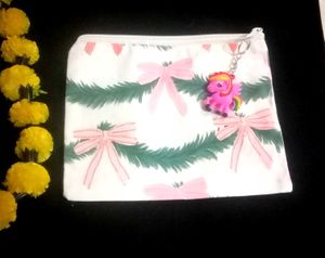 Cute  Pouch with Charm Keychain