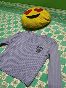 Lavender Ribbed Long Sleeve Top