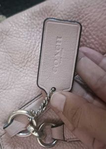 Coach Floral Applique Leather Handbag