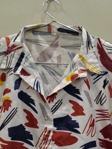 Abstract Print Shirt Dress