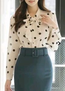 Polka Dot Bow Blouse