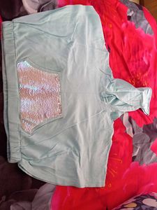 Cape Style Hooded Top With Sequence Work By Hop