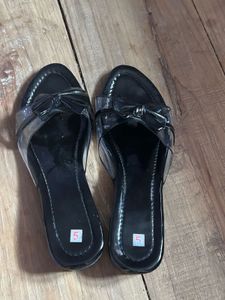 Black Bow Jelly Slides - Size 5