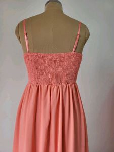 Elegant Coral Maxi Dress