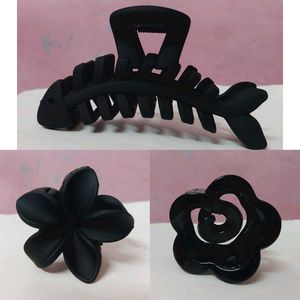 Black Hair Claw Clip Set