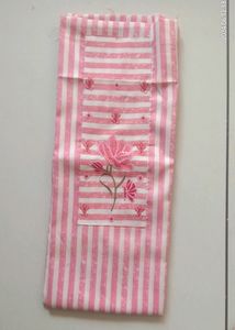 Pink Striped Floral Kurti Fabric