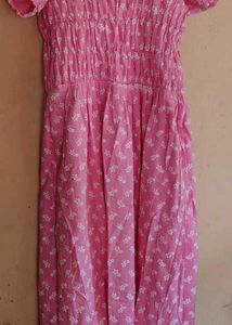 Smoked Pink Floral Summer Dress