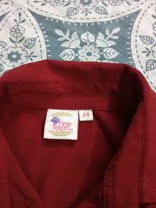 Kids Red Shirt &amp; Capry Set