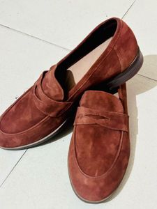 Clarks Women Brown Suede Loafers