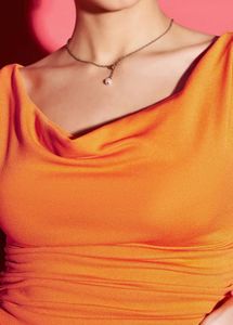 Orange Cowl Neck Top