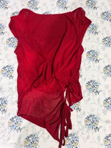 Red Tie Detail Top Little Box