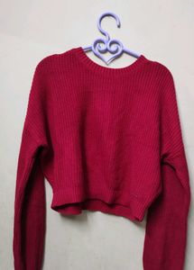 Red Cropped Sweater