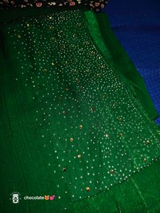 Elegant Green Embellished Saree💚
