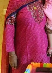 Pink Printed Kurta Set