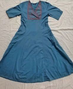 Blue unused angrakha kurtha with pockets