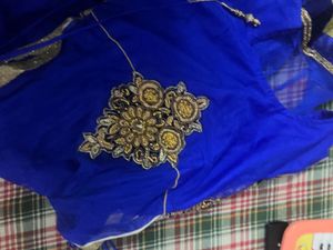 Royal Blue Embroidered Anarkali Suit