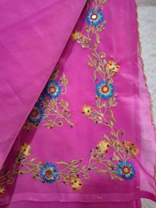 Pink soft Saree