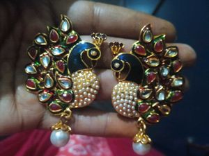 Peacock Kundan Earrings