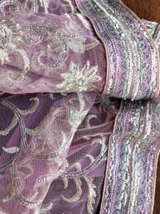 Readymade Embroidered Net Saree